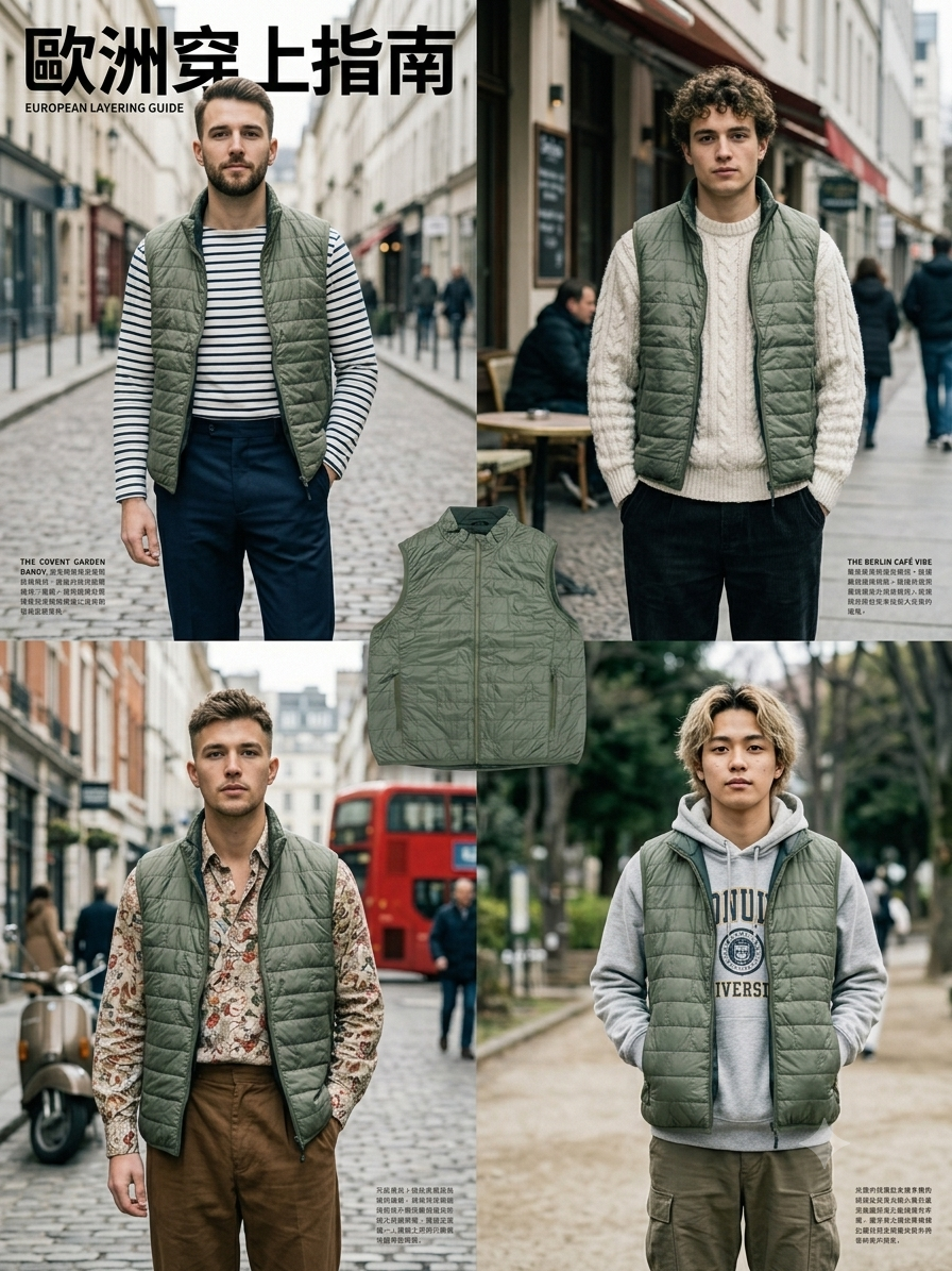 men high neck vest